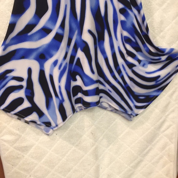 Boston Proper blue marbleized cold shoulder top - Picture 2 of 4